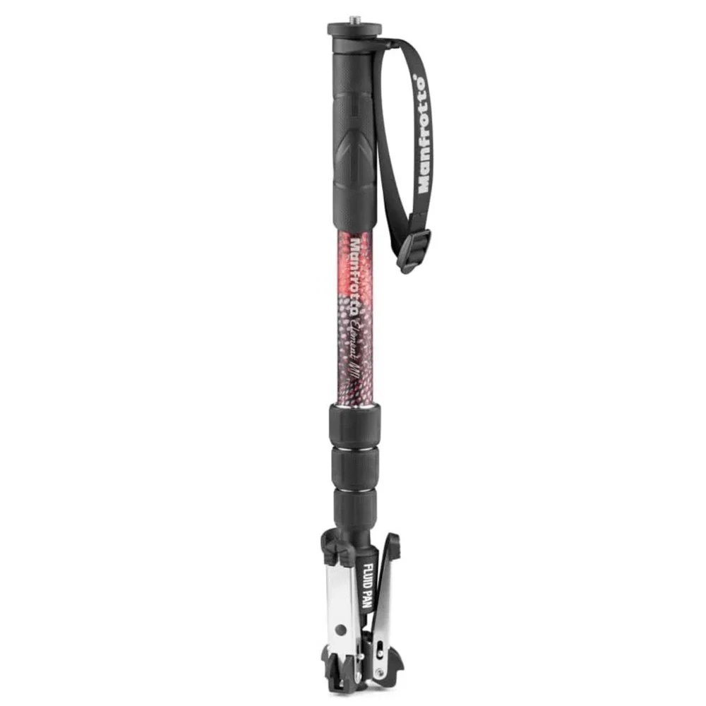 Manfrotto Video Monopod‎ Unisex OS Red Element MII 4-Section Aluminum Fluid Pan